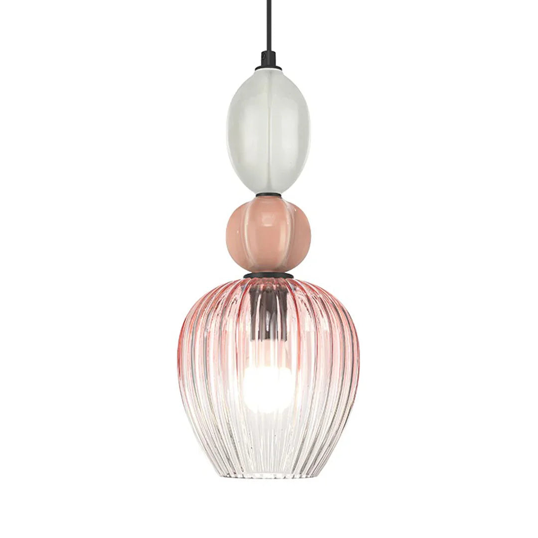 The Lighting Club Pendant Croft Orb Pink Ceramic and Glass Pendant Light