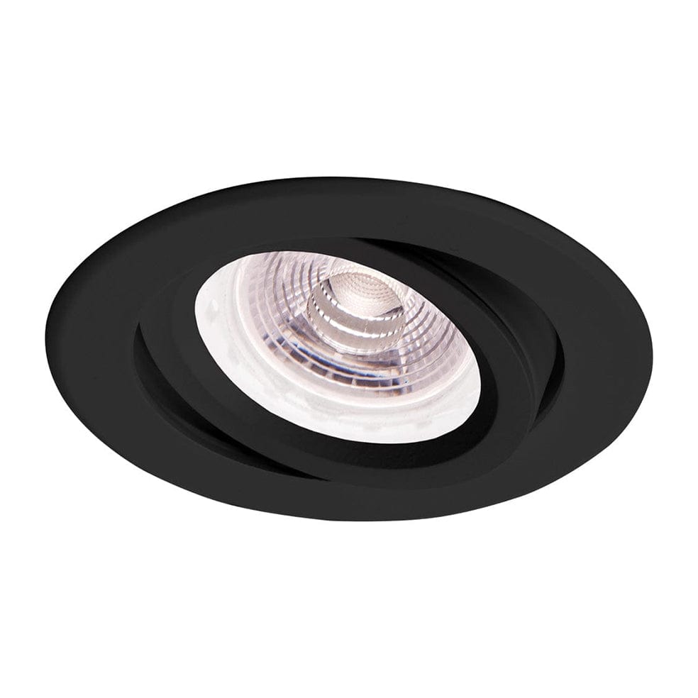 The Lighting Club DOWNLIGHTS Black Zion Aluminium Round Tilt Downlight Black | White ELC-57/BL-NEW