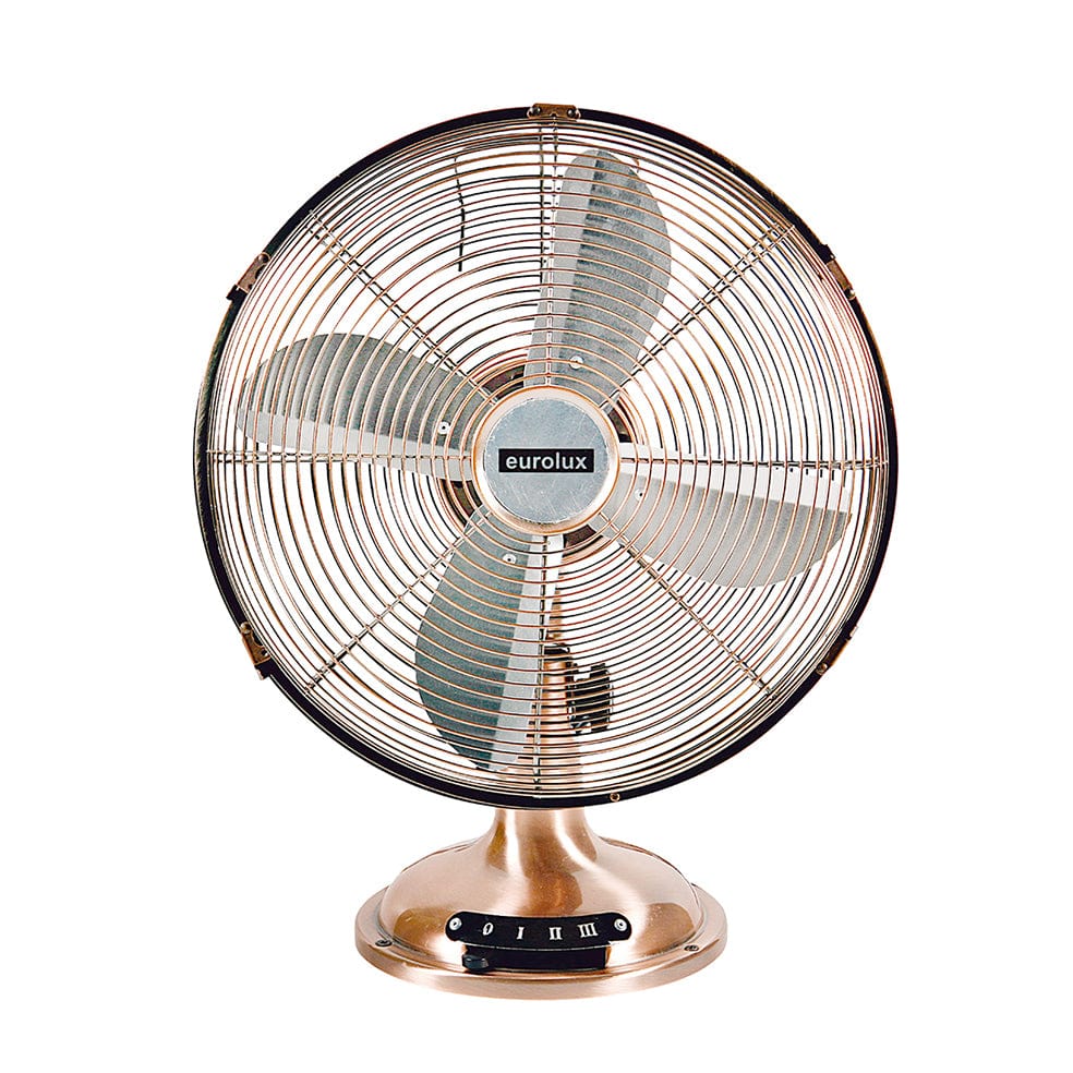 The Lighting Club Copper Kim Desk Fan Chrome or Copper F24C 6007328028383