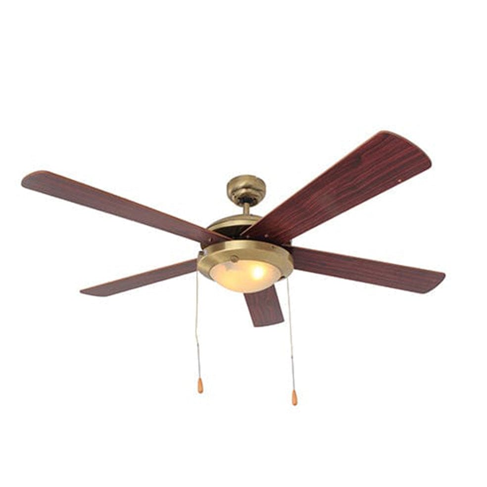 The Lighting Club Antique Brass Comet Ceiling Fan - 5 Blades F4CHE 6007328323471