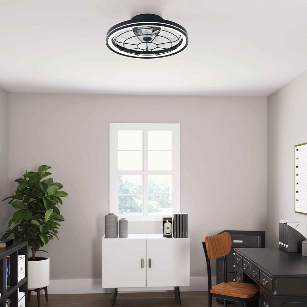 The Lighting Club Ceiling Fans Ceiling Fan with Dimmable LED Light Black FCF010 BLACK