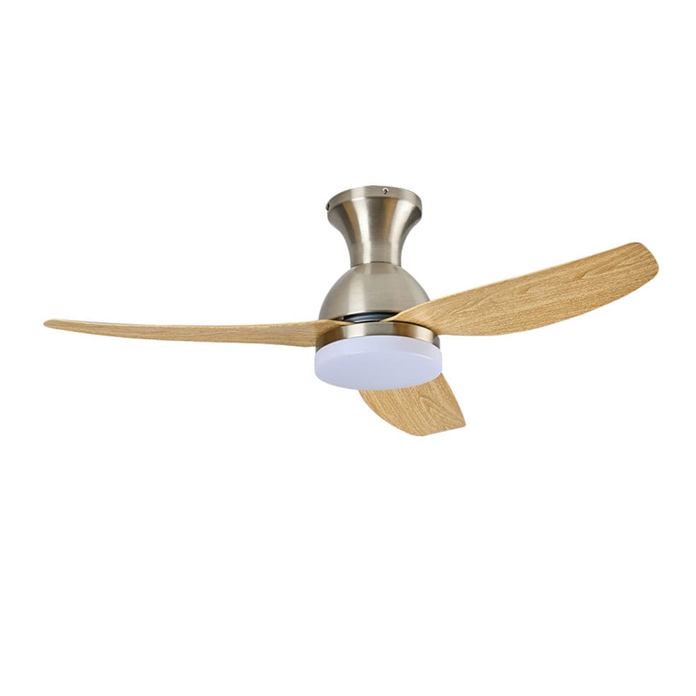 The Lighting Club Ceiling Fans Satin Chrome and Natural Dorothy Metal Ceiling Fan with LED Light FCF100 SATIN 6007226087192
