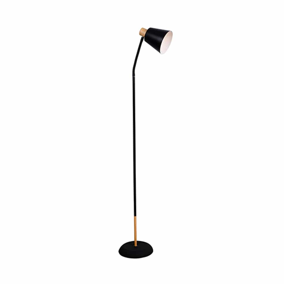 The Lighting Club Floor lamps Black Curve Metal Floor Lamp Black | White FL232B 6009551809692