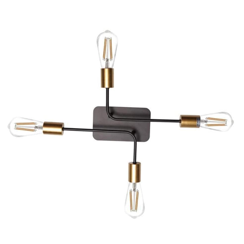 The Lighting Club Ceiling Light Traverse Ceiling Light 4 Bulb Black and Gold G-KLC-8104/4