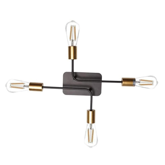 The Lighting Club Ceiling Light Traverse Ceiling Light 4 Bulb Black and Gold G-KLC-8104/4