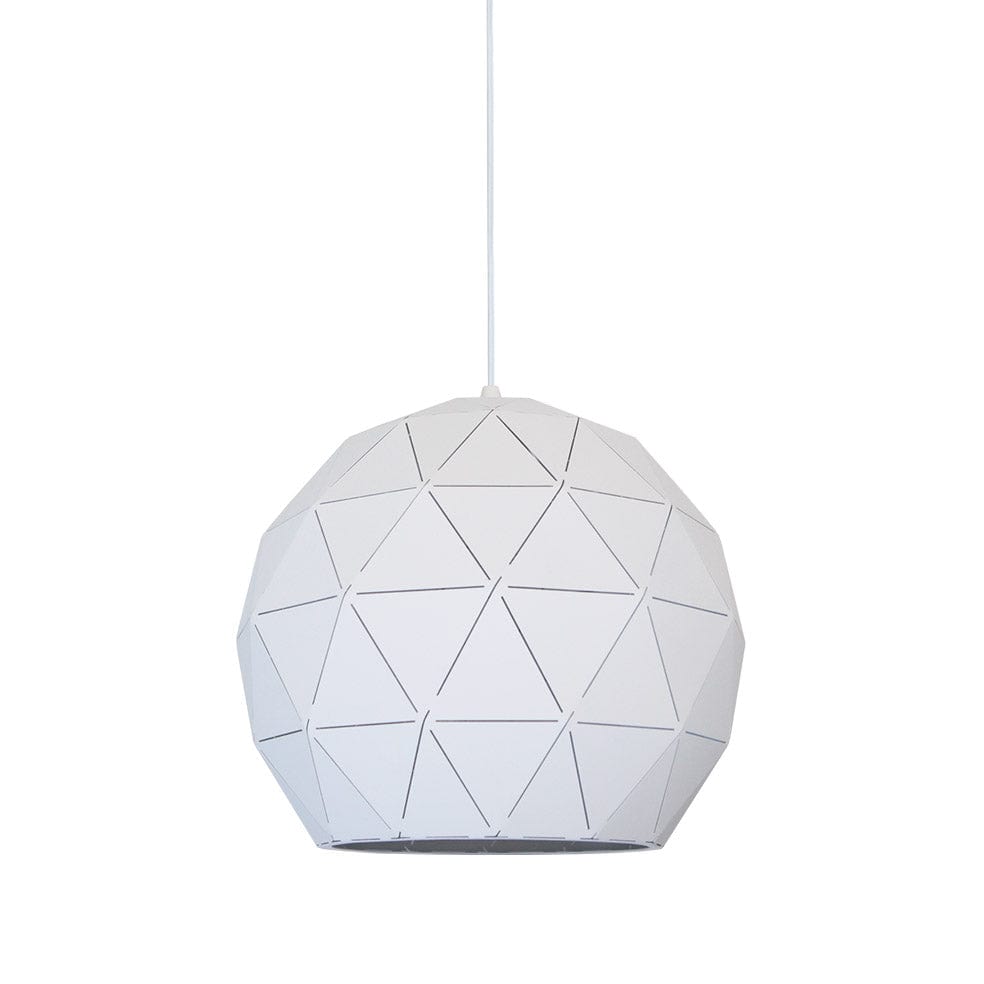 The Lighting Club Pendant Lights Medium Laser Cut Metal Ball Pendant Light White | 3 Sizes G-KLCH-820-M/WH