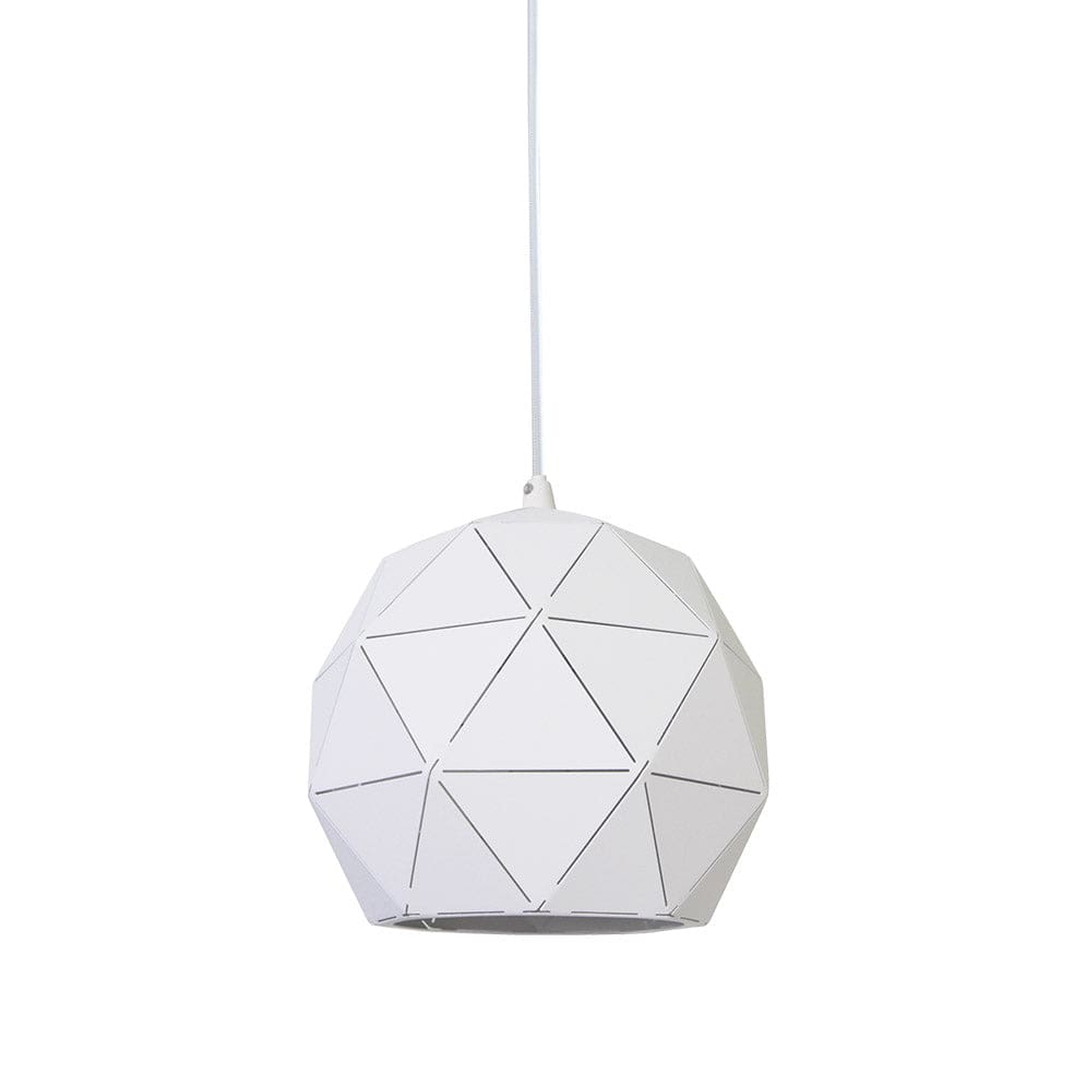 The Lighting Club Pendant Lights Small Laser Cut Metal Ball Pendant Light White | 3 Sizes G-KLCH-820-S/WH
