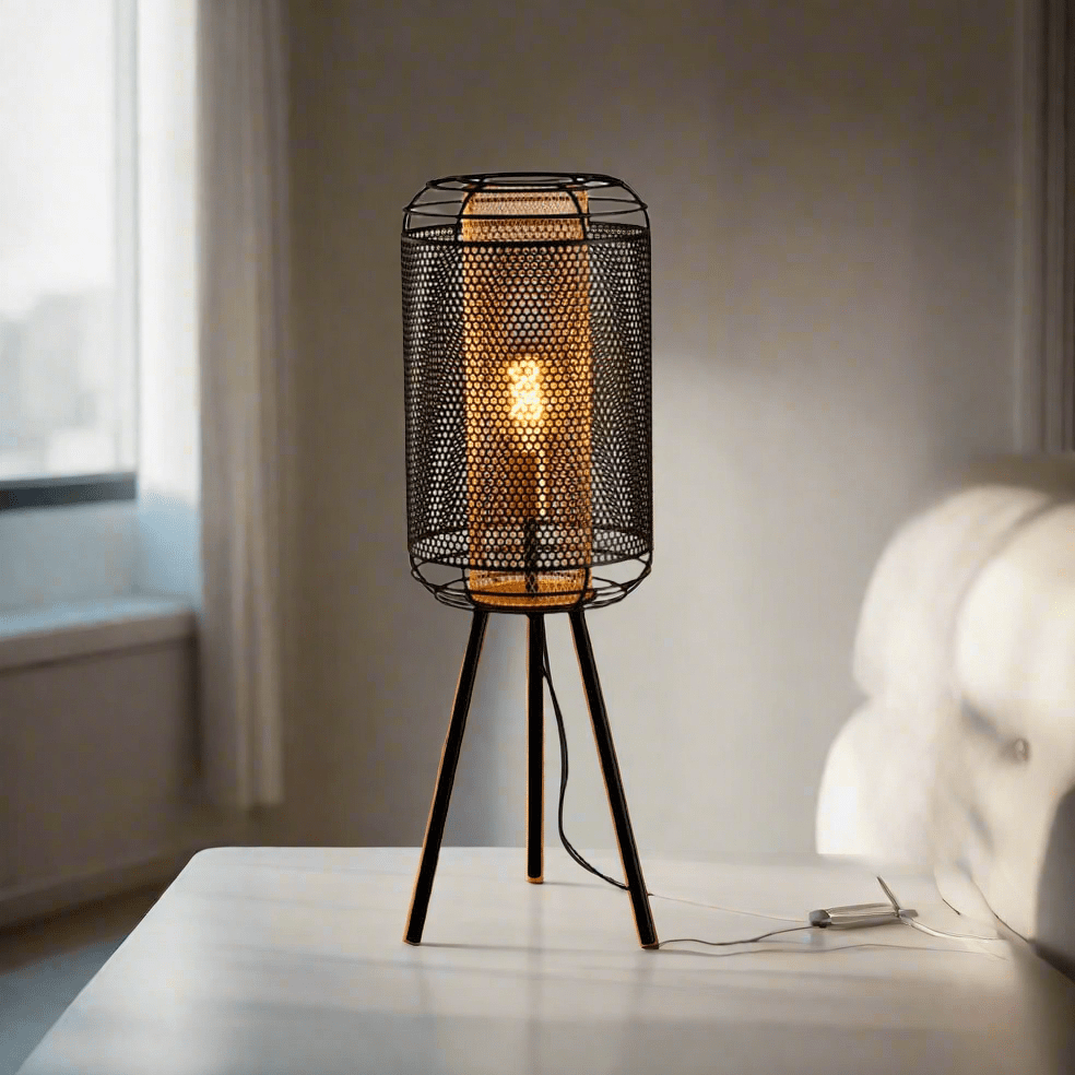 The Lighting Club Pendant Boston Table Lamp Black and Gold Mesh G-KLT-8103T 633710851558