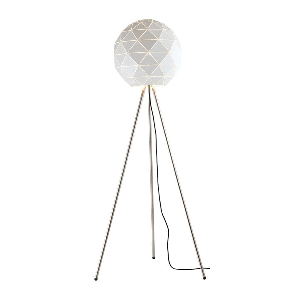 The Lighting Club Lamps White Laser Cut Metal Ball Floor Lamp Black | White G-KLT-820F/WH