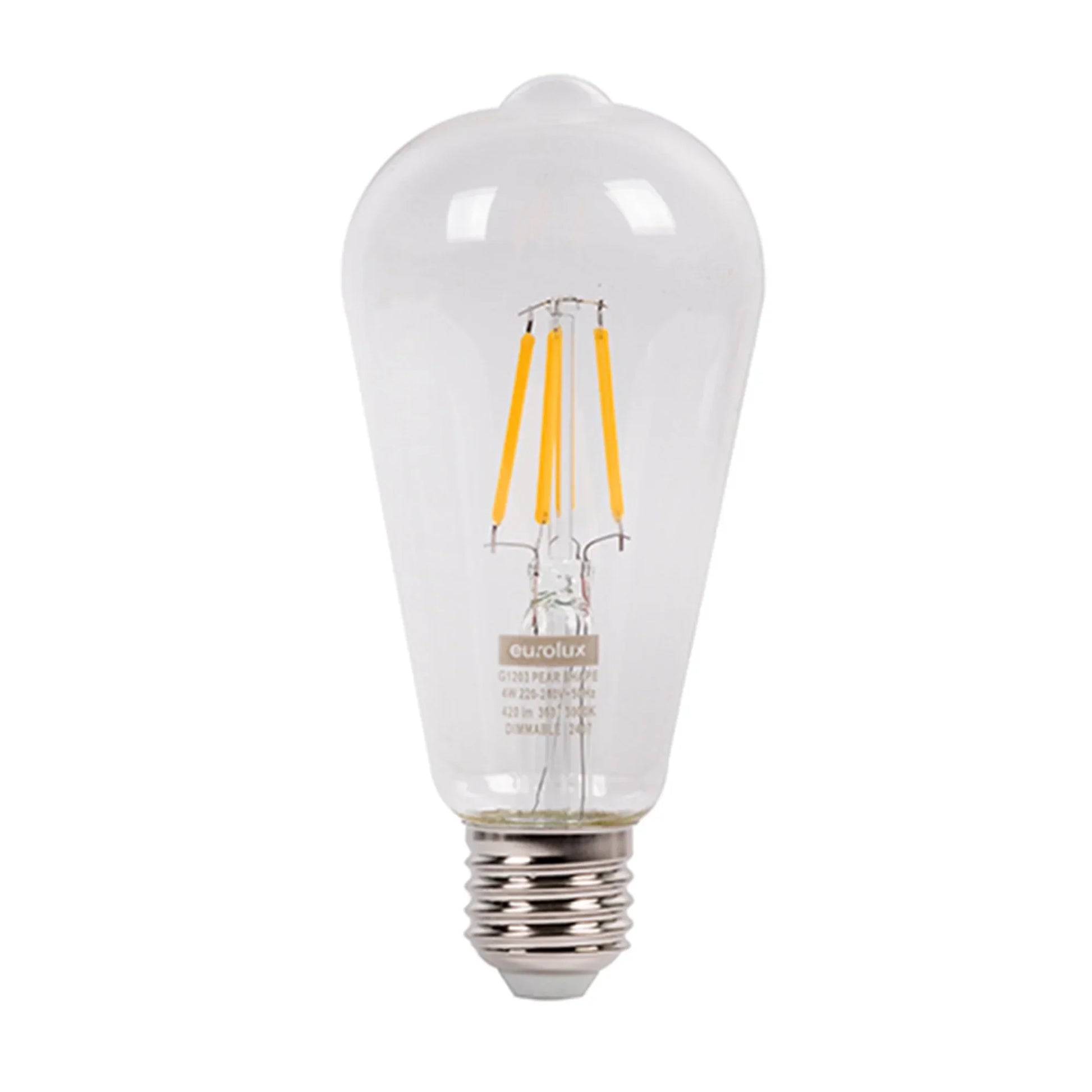 The Lighting Club LED Bulbs 4W E27 LED Filament Pear Bulb – Warm White 3000K Dimmable G1203 6009551809883