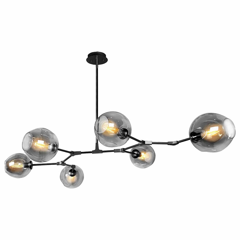 The Lighting Club Black Molecule Chandelier 6 Light Black | Gold GO-KLCH170-6/B