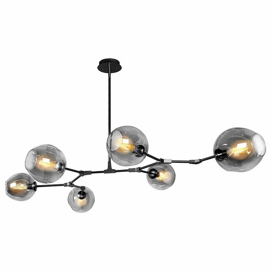 The Lighting Club Black Molecule Chandelier 6 Light Black | Gold GO-KLCH170-6/B
