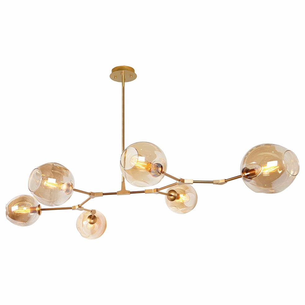 The Lighting Club Satin Gold Molecule Chandelier 6 Light Black | Gold GO-KLCH170-6/SG