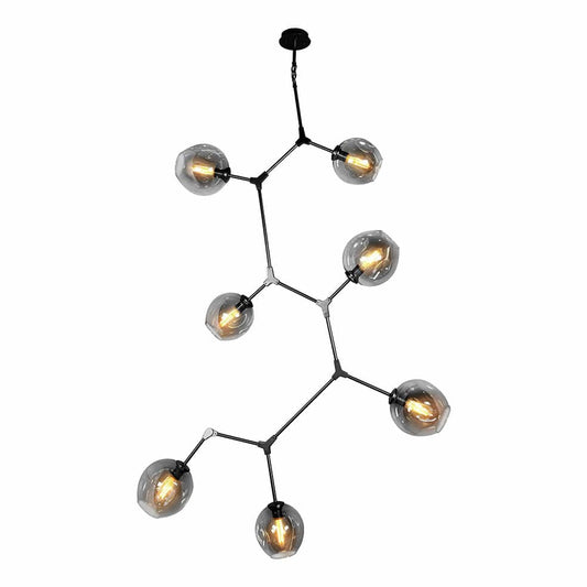 The Lighting Club Black Molecule Chandelier 7 Light Vertical Black | Gold GO-KLCH170-7/B