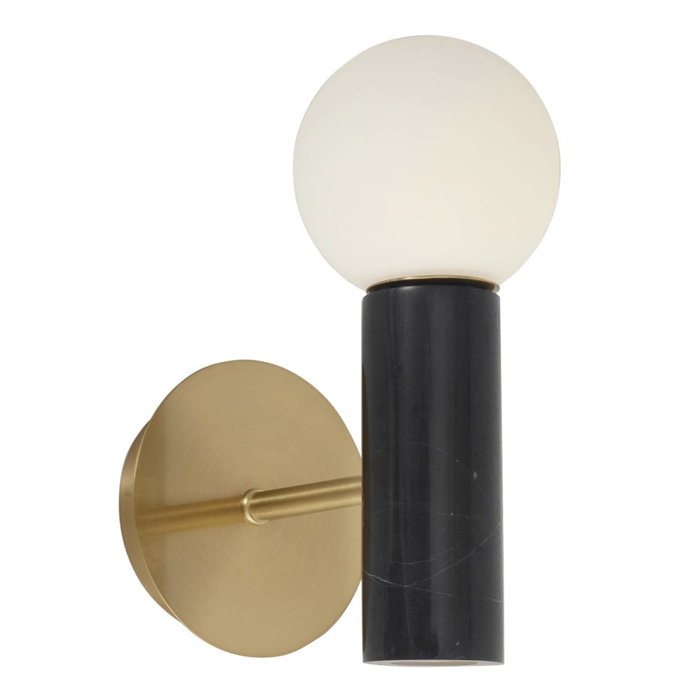 The Lighting Club Black Marble Marble Wall Light - Aluminium & Marble | White or Black GO-KLW-830/BL