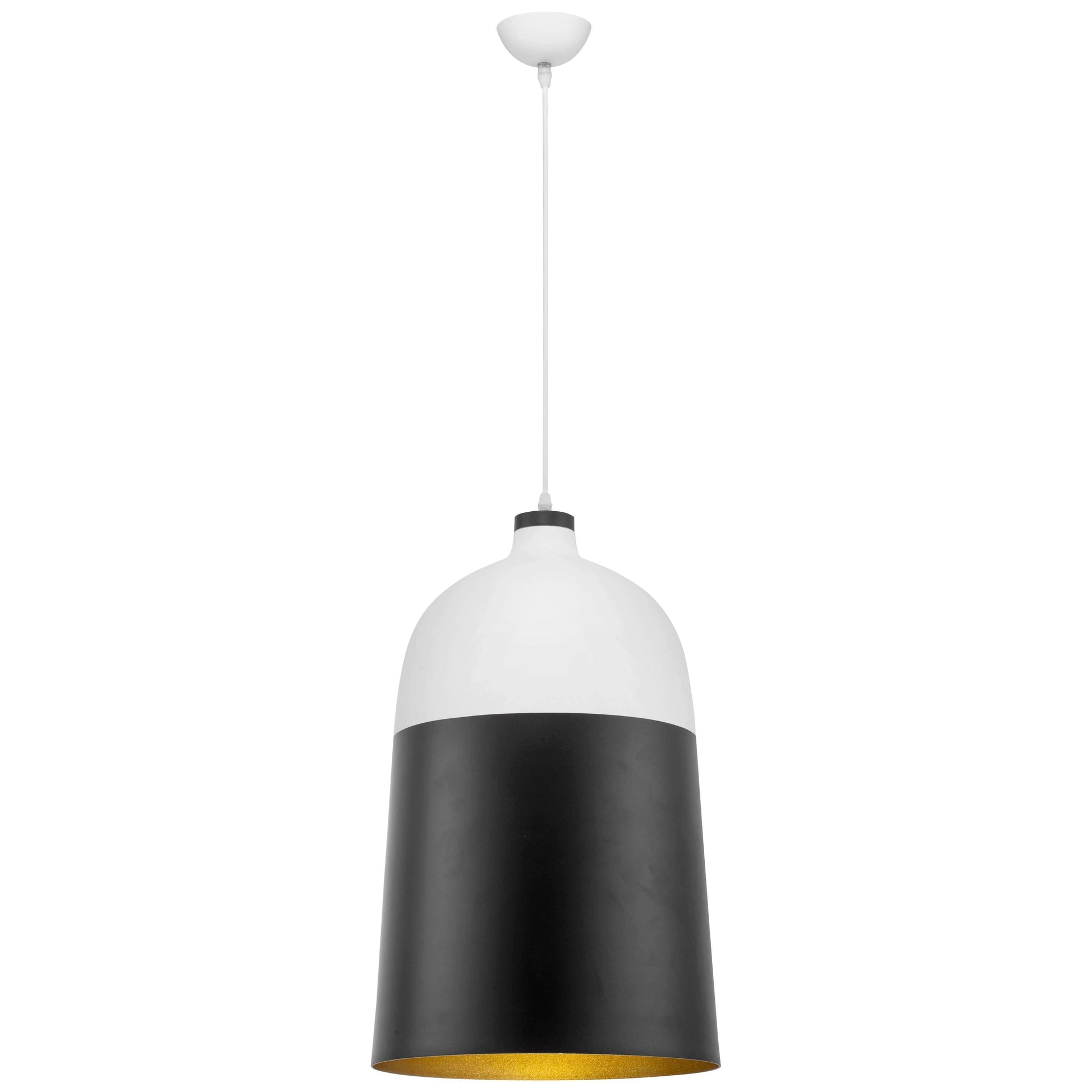 The Lighting Club White & Black Gold Dip Pendant Large