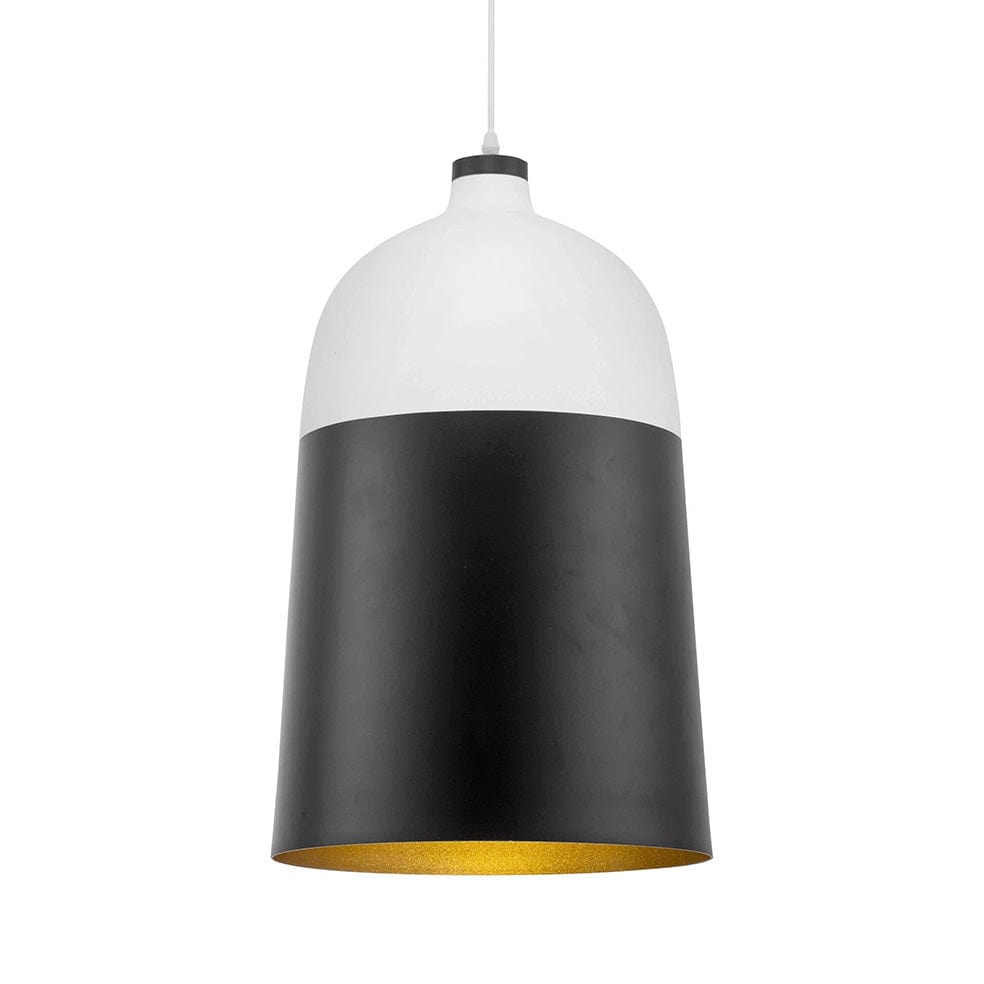 The Lighting Club White & Black Gold Dip Pendant Large H-KLCH-1426WH/B