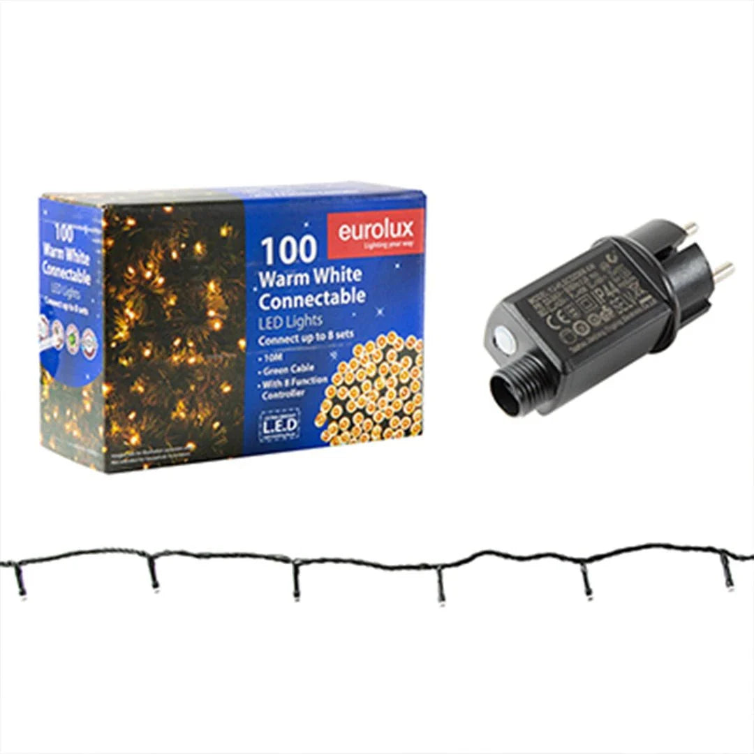 The Lighting Club string LED Lights Shimmer Connectable 100 LED String Light - 10 Meters | Warm White H294 6009551806967