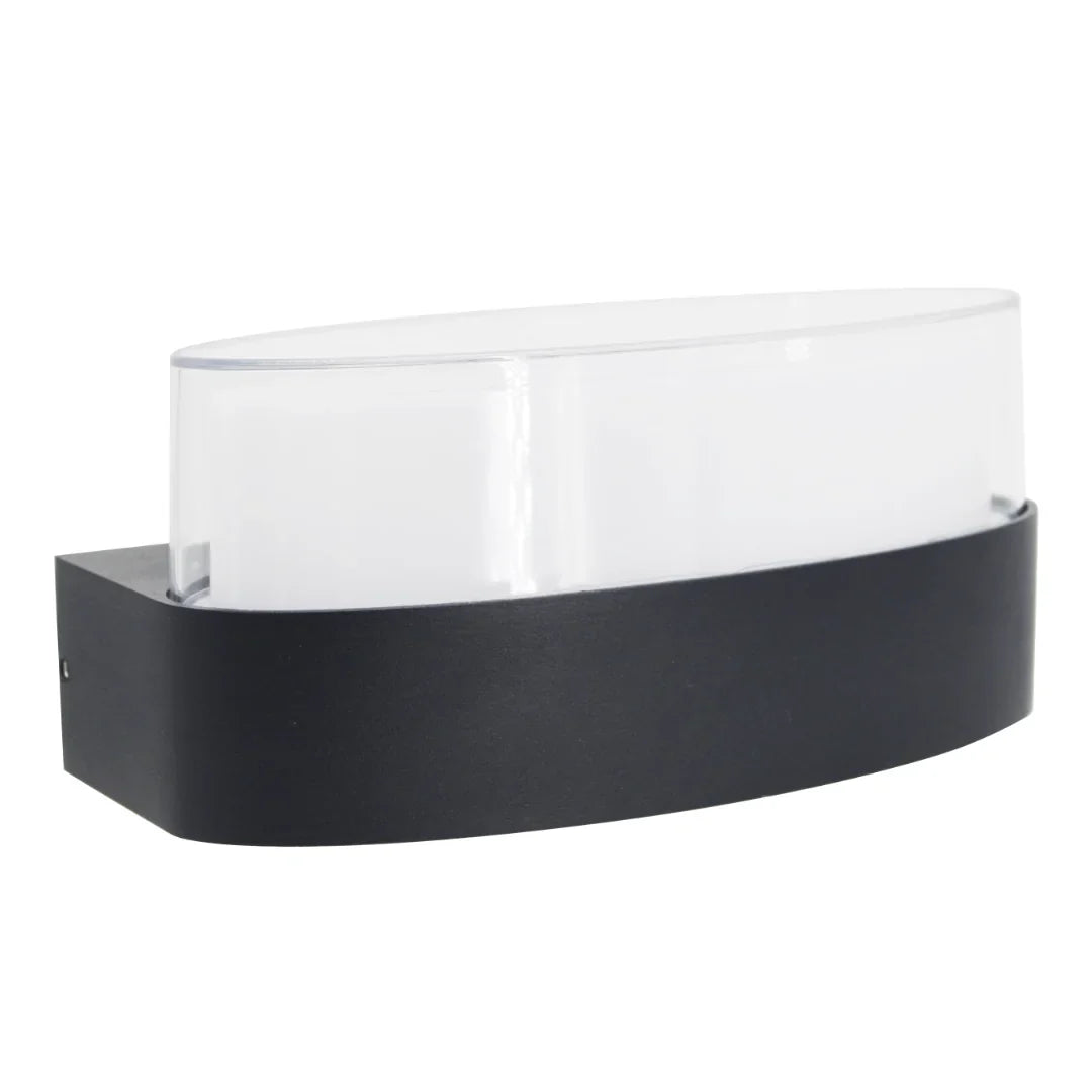 The Lighting Club Wall Light Black Oval LED Outdoor Wall Light with Frosted PC Shade I-LED-56/1