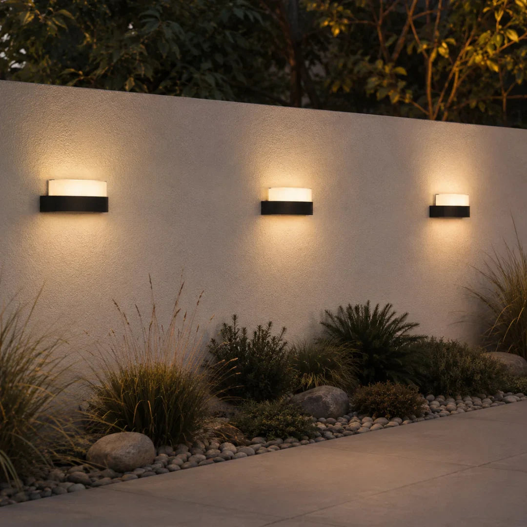 The Lighting Club Wall Light Black Oval LED Outdoor Wall Light with Frosted PC Shade I-LED-56/1