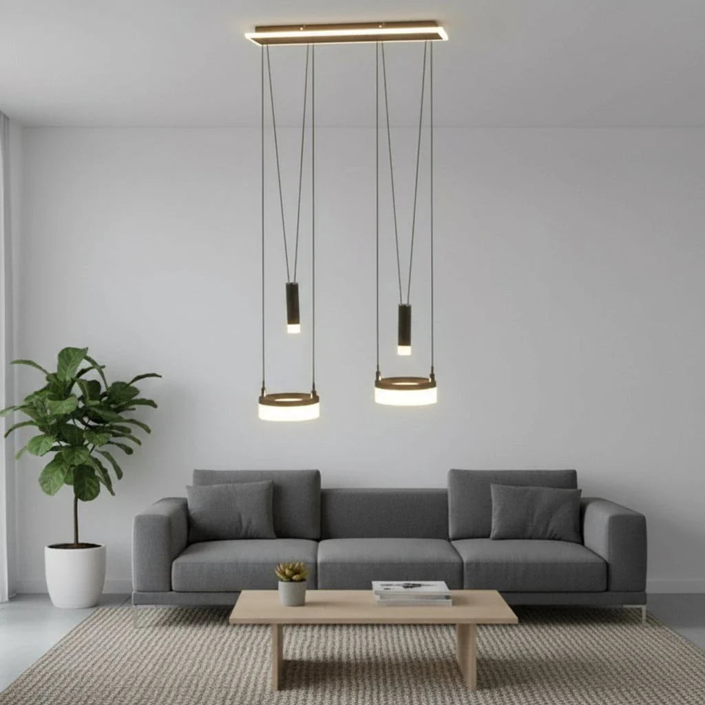 The Lighting Club pendant light Pullcore Vertical Twin LED Pulley Pendant Light - Black J-K-LED-2530/2