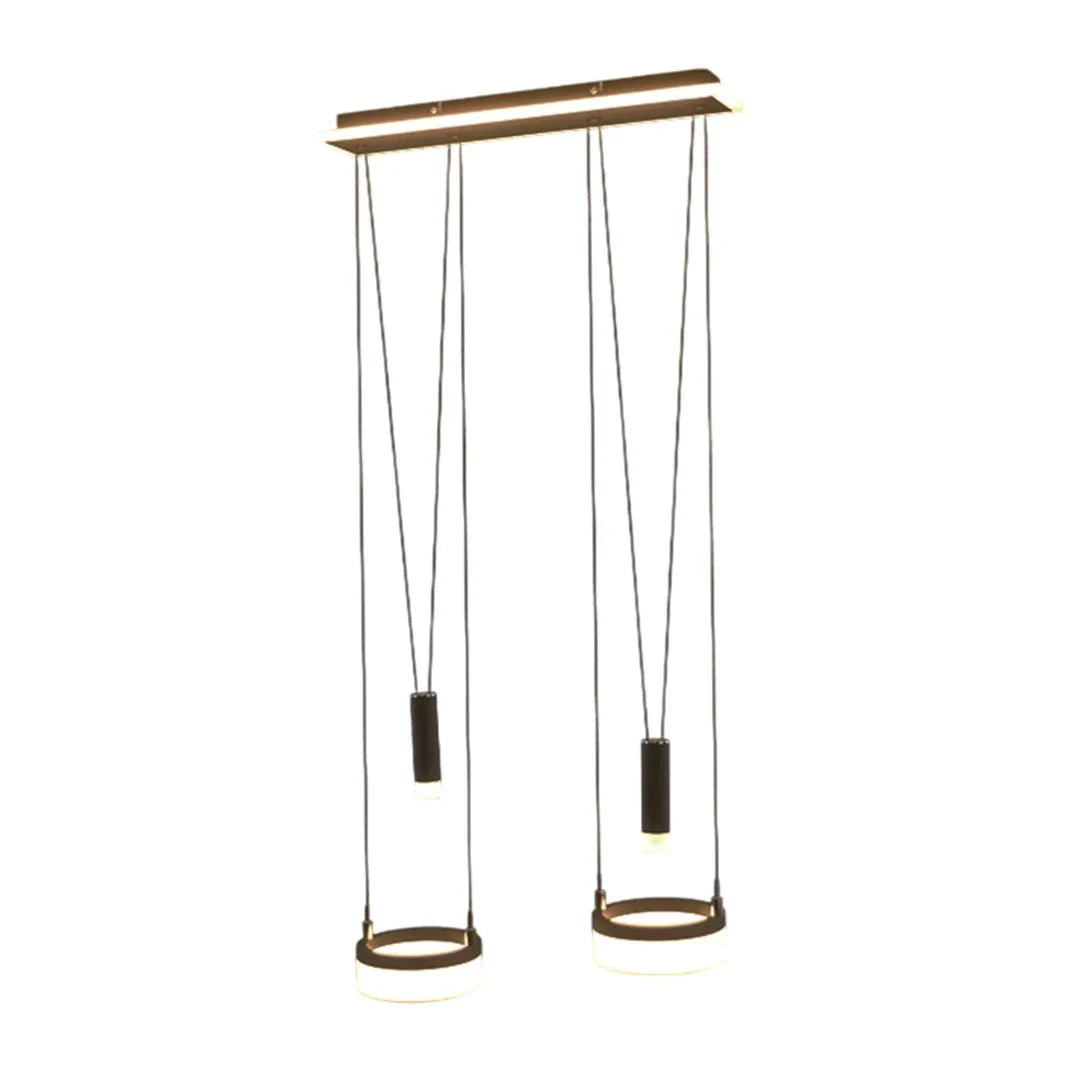 The Lighting Club pendant light Pullcore Vertical Twin LED Pulley Pendant Light - Black J-K-LED-2530/2