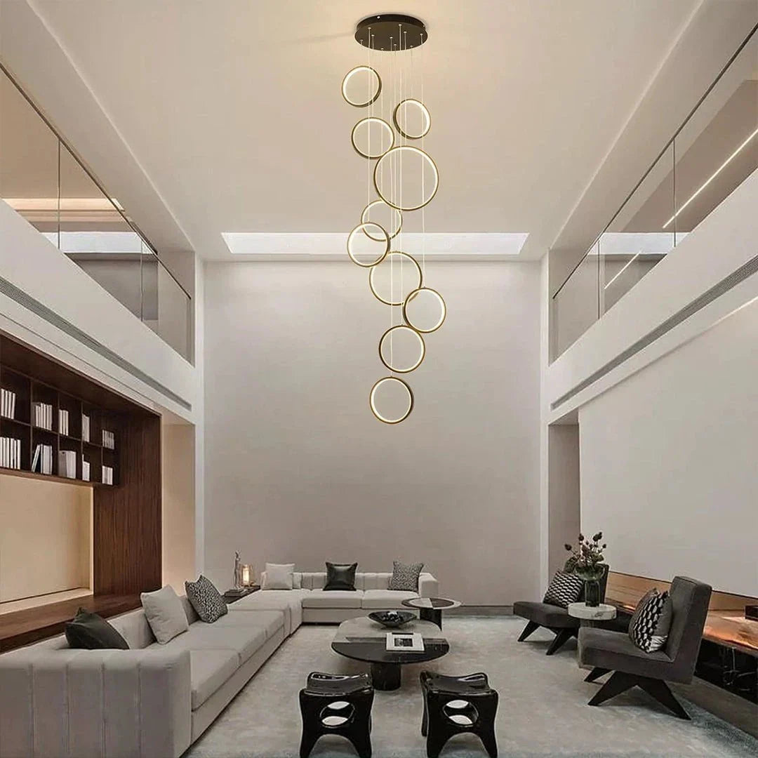 The Lighting Club pendant light Ringfall 80W LED Cluster Pendant Light - Black K-LED-02/10