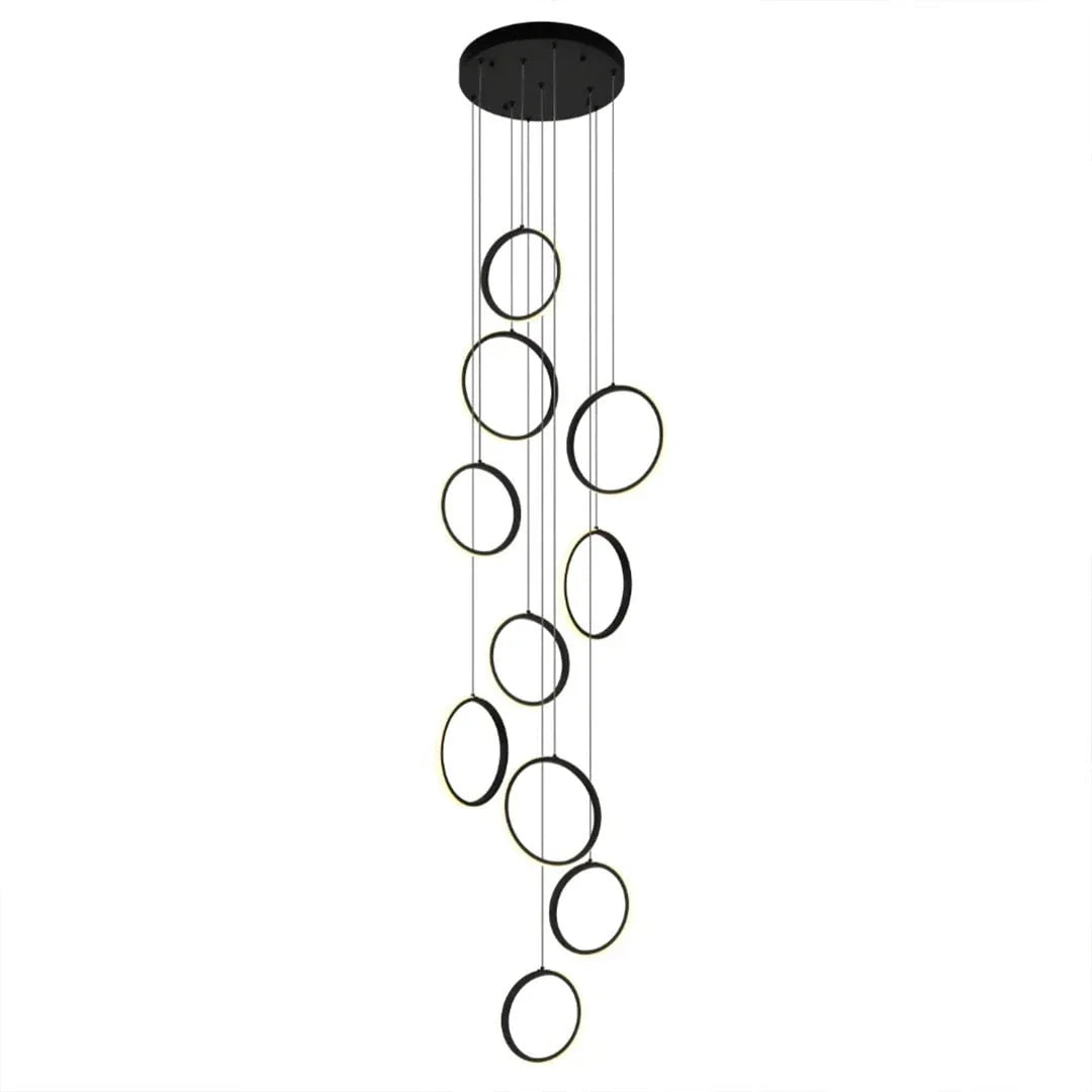The Lighting Club pendant light Ringfall 80W LED Cluster Pendant Light - Black K-LED-02/10