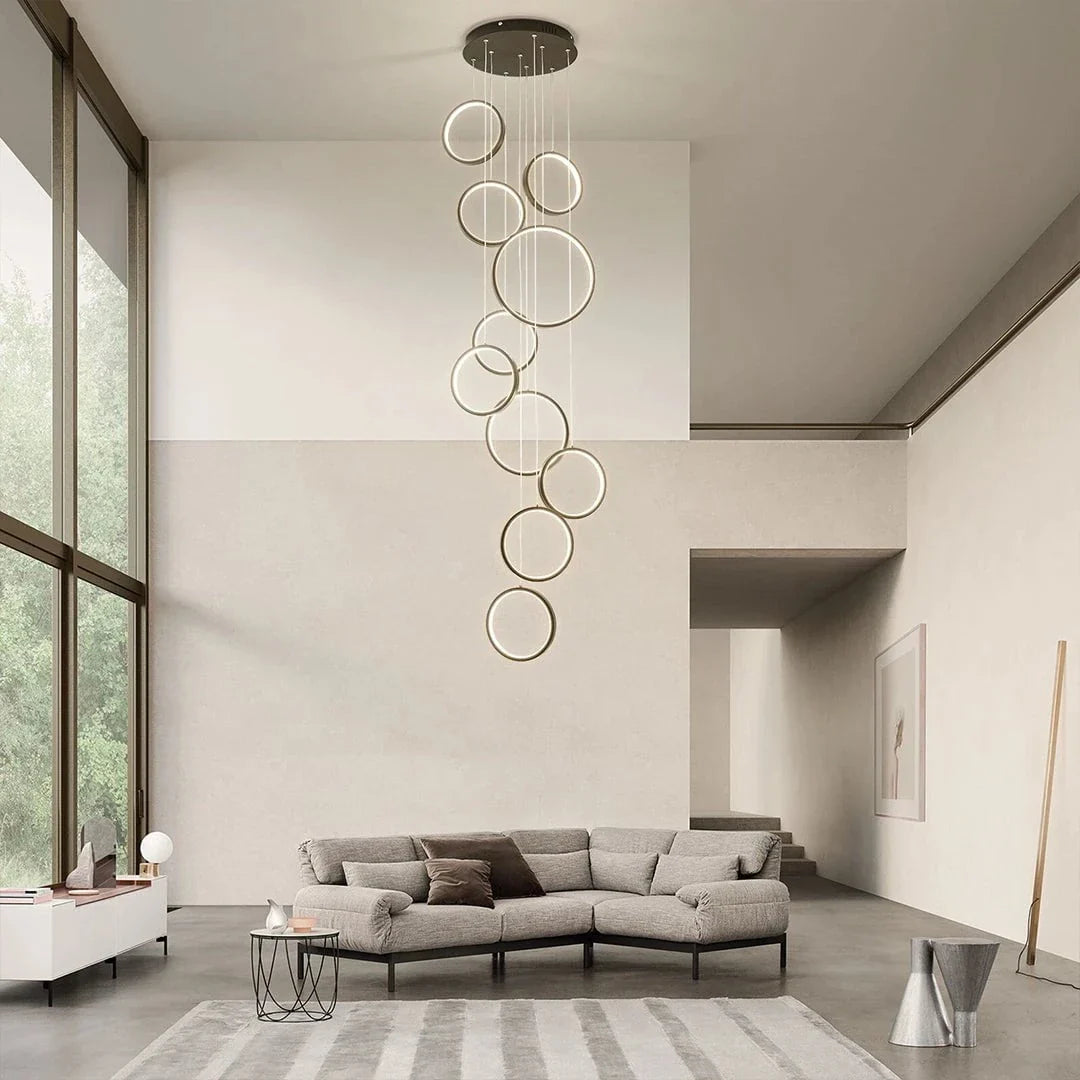 The Lighting Club pendant light Ringfall 80W LED Cluster Pendant Light - Black K-LED-02/10