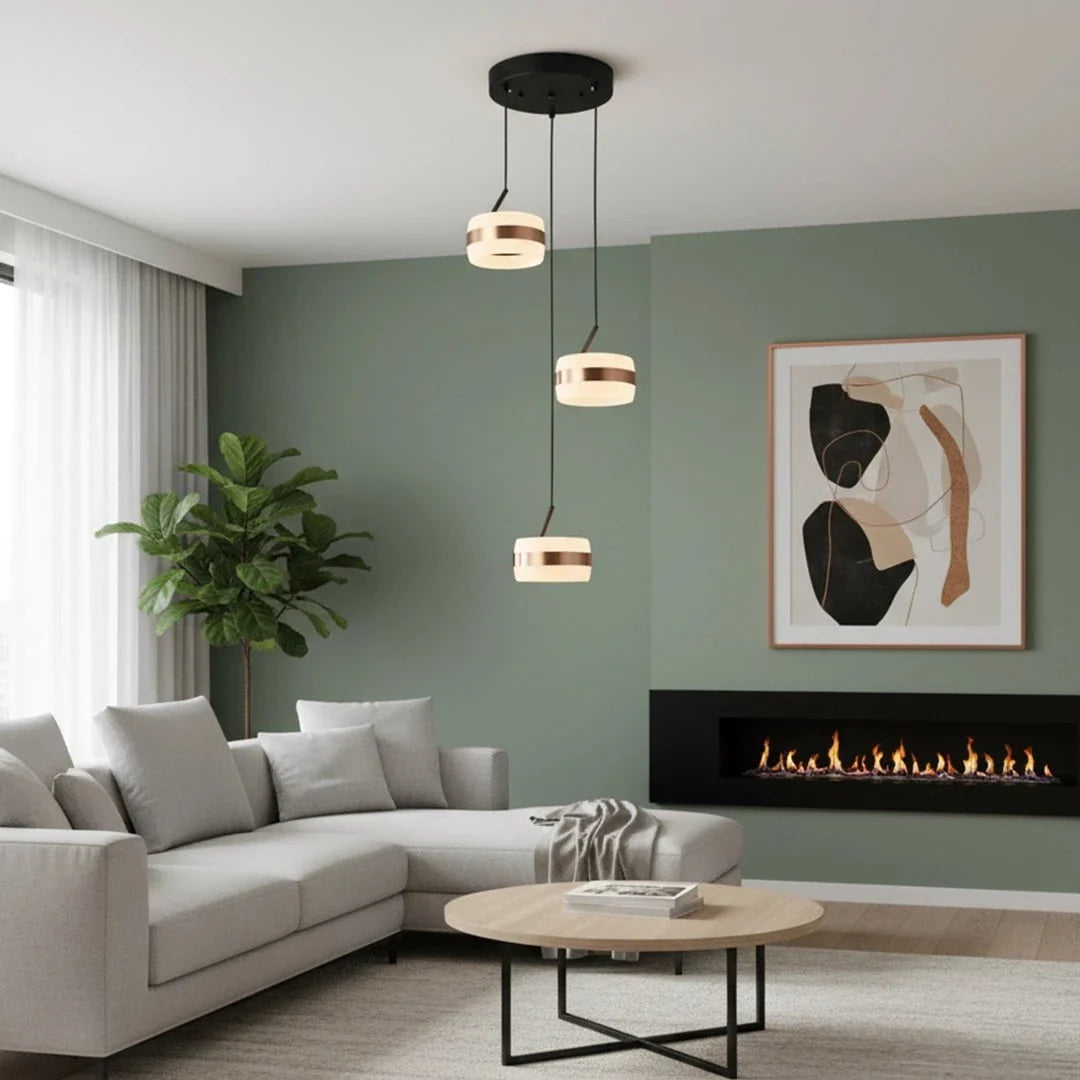 The Lighting Club pendant light Luma Ice Trio Cluster Pendant Lights on a Plate K-LED-150/3P