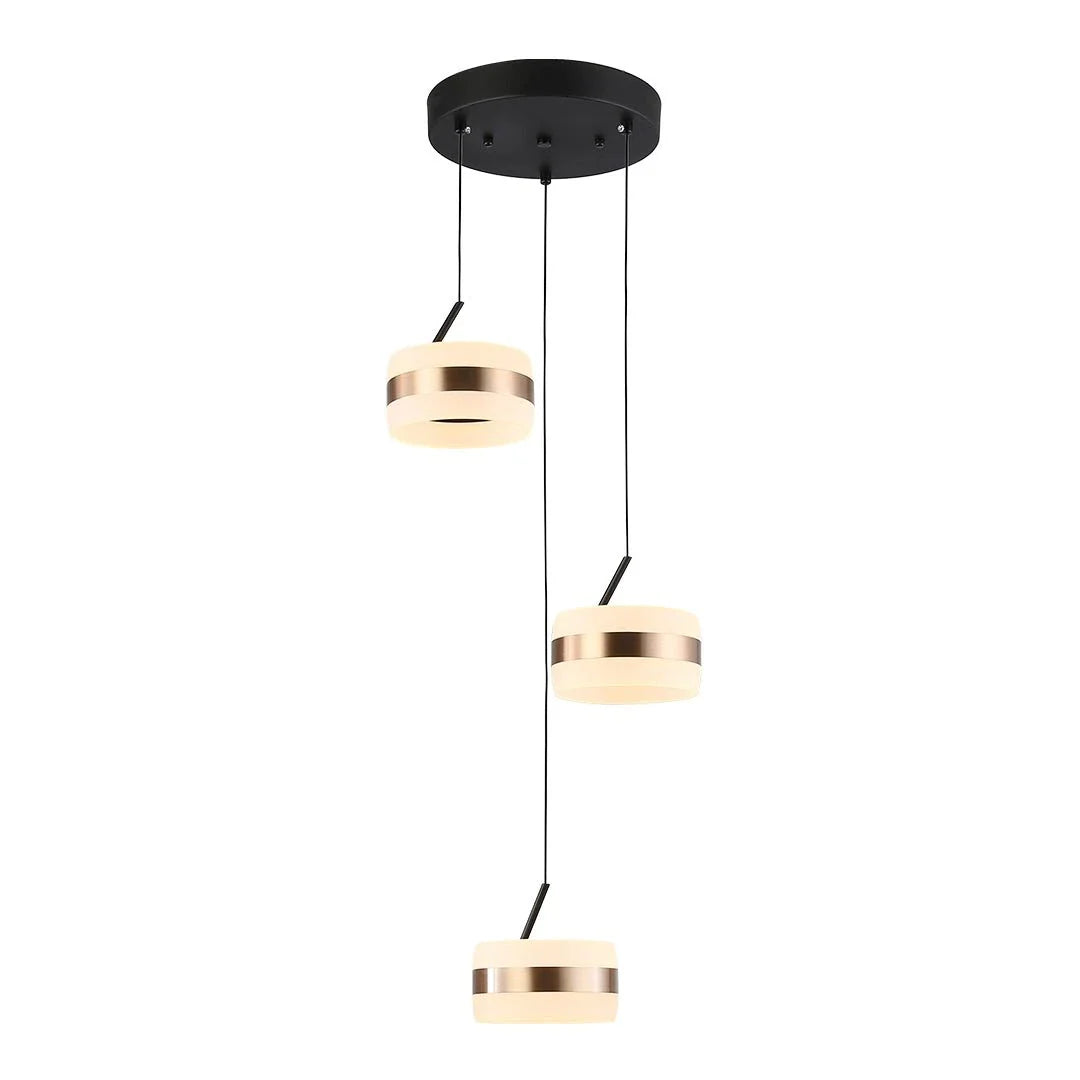The Lighting Club pendant light Luma Ice Trio Cluster Pendant Lights on a Plate K-LED-150/3P