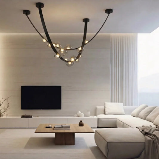 The Lighting Club Chandelier Orion Belt Glass and Leather LED Chandelier K-LED-2395