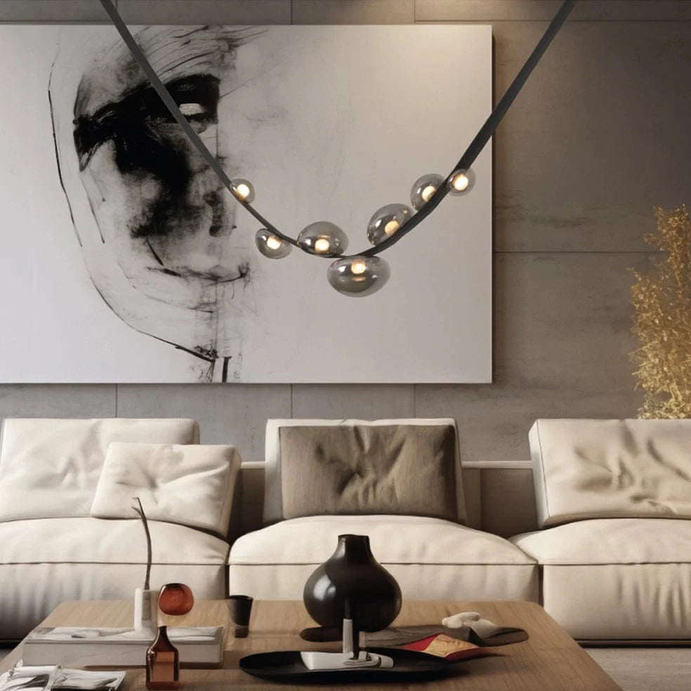 The Lighting Club Chandelier Orion Belt Glass and Leather LED Chandelier K-LED-2422
