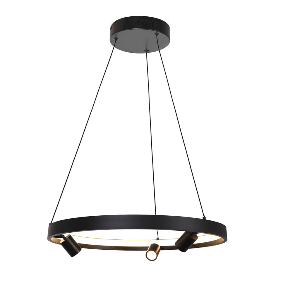 The Lighting Club Pendant 48cm Crown with 3 Spotlights / Black The Markle LED Chandelier Black | Satin Nickel | 3 Sizes K-LED-400/48BL