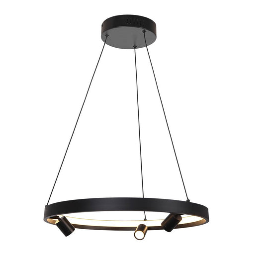The Lighting Club Pendant 48cm Crown with 3 Spotlights / Black The Markle LED Chandelier Black | Satin Nickel | 3 Sizes K-LED-400/48BL