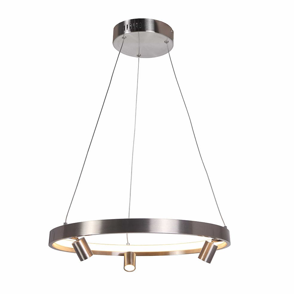 The Lighting Club Pendant 48cm Crown with 3 Spotlights / Satin Nickle The Markle LED Chandelier Black | Satin Nickel | 3 Sizes K-LED-400/48SN