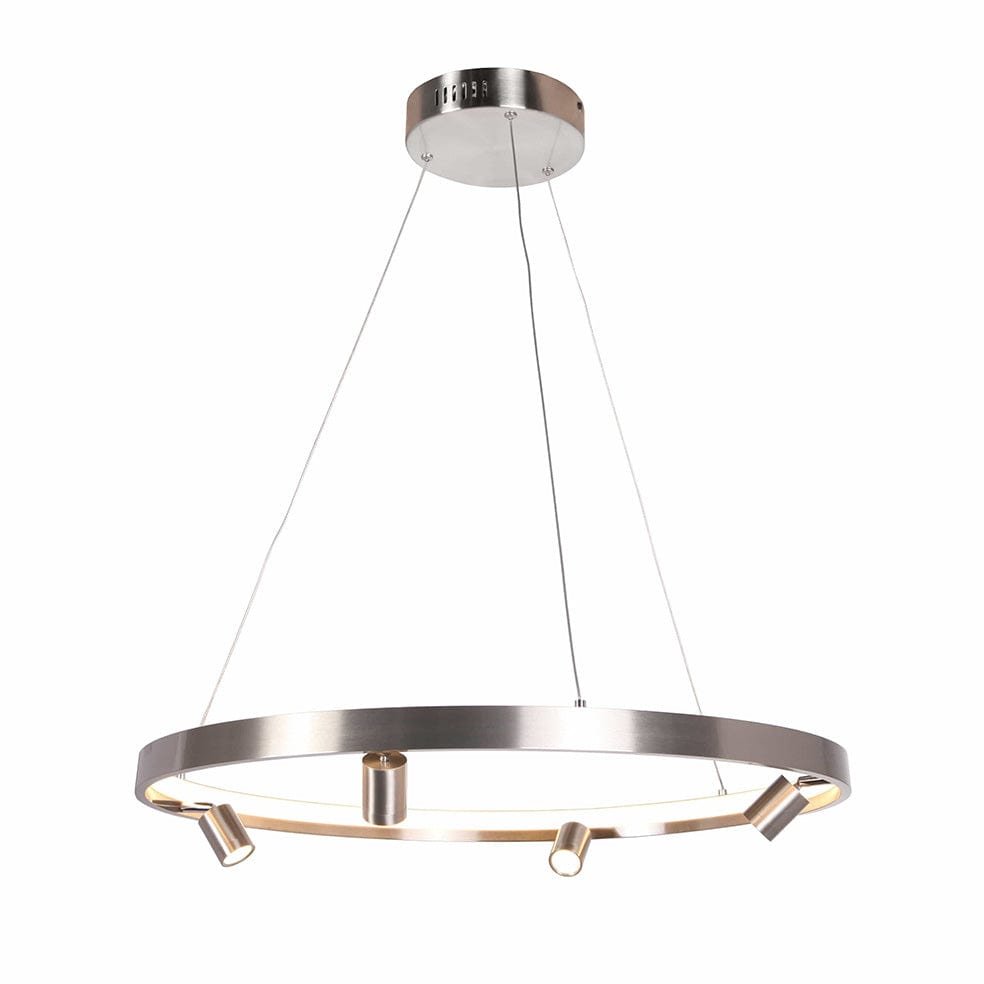 The Lighting Club Pendant 64cm Crown with 4 Spotlights / Satin Nickle The Markle LED Chandelier Black | Satin Nickel | 3 Sizes K-LED-400/64SN