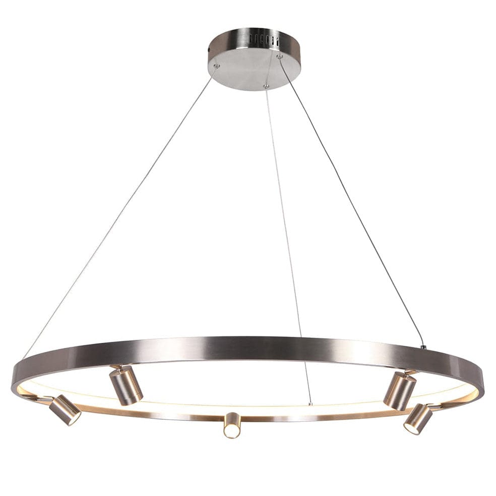 The Lighting Club Pendant 80cm Crown with 5 Spotlights / Satin Nickle The Markle LED Chandelier Black | Satin Nickel | 3 Sizes K-LED-400/80SN
