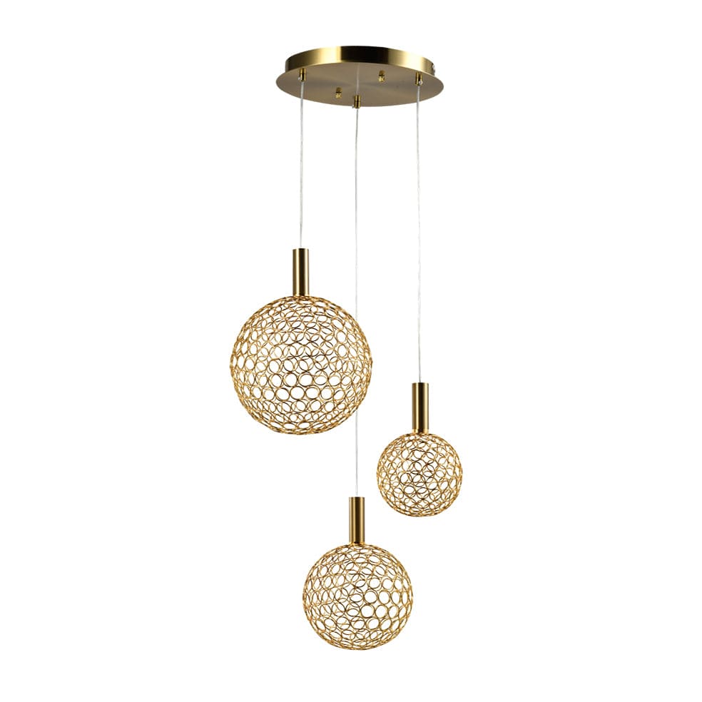 The Lighting Club pendant light Gold Glowtide trio Metal LED Pendant in Gold | Chrome | Black K-LED-404-3/GD