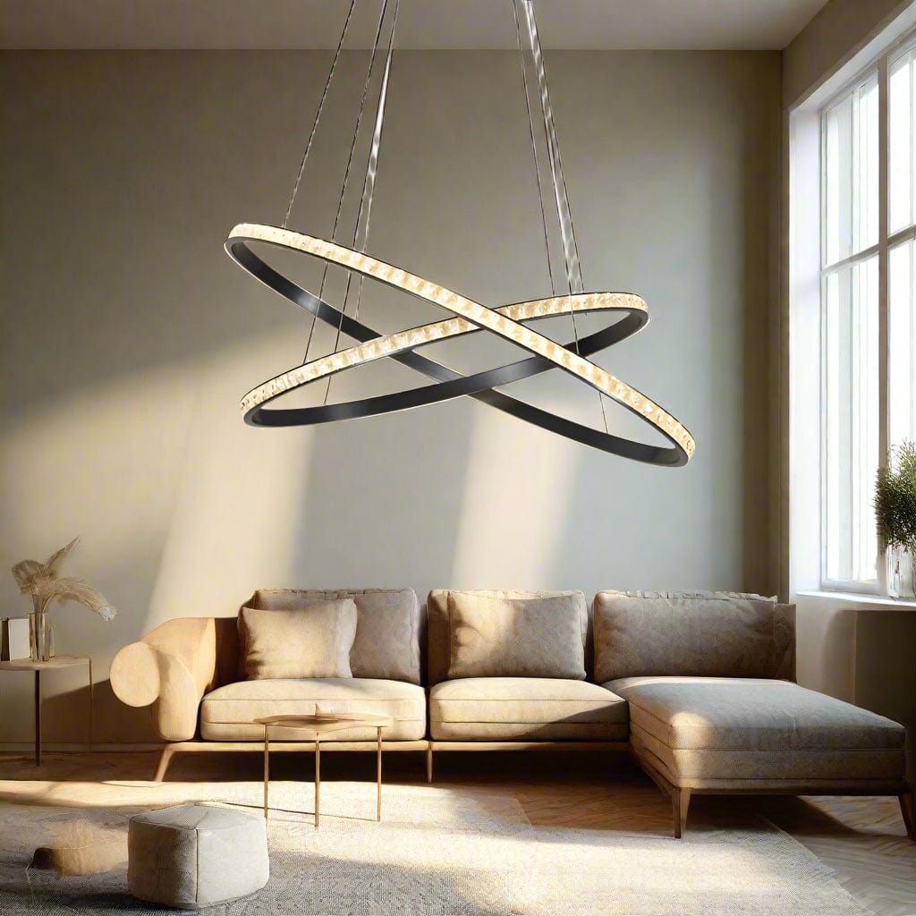 Spazio pendant light Eliptica Crystal LED Oval Ring Pendant Light K-LED-485-2