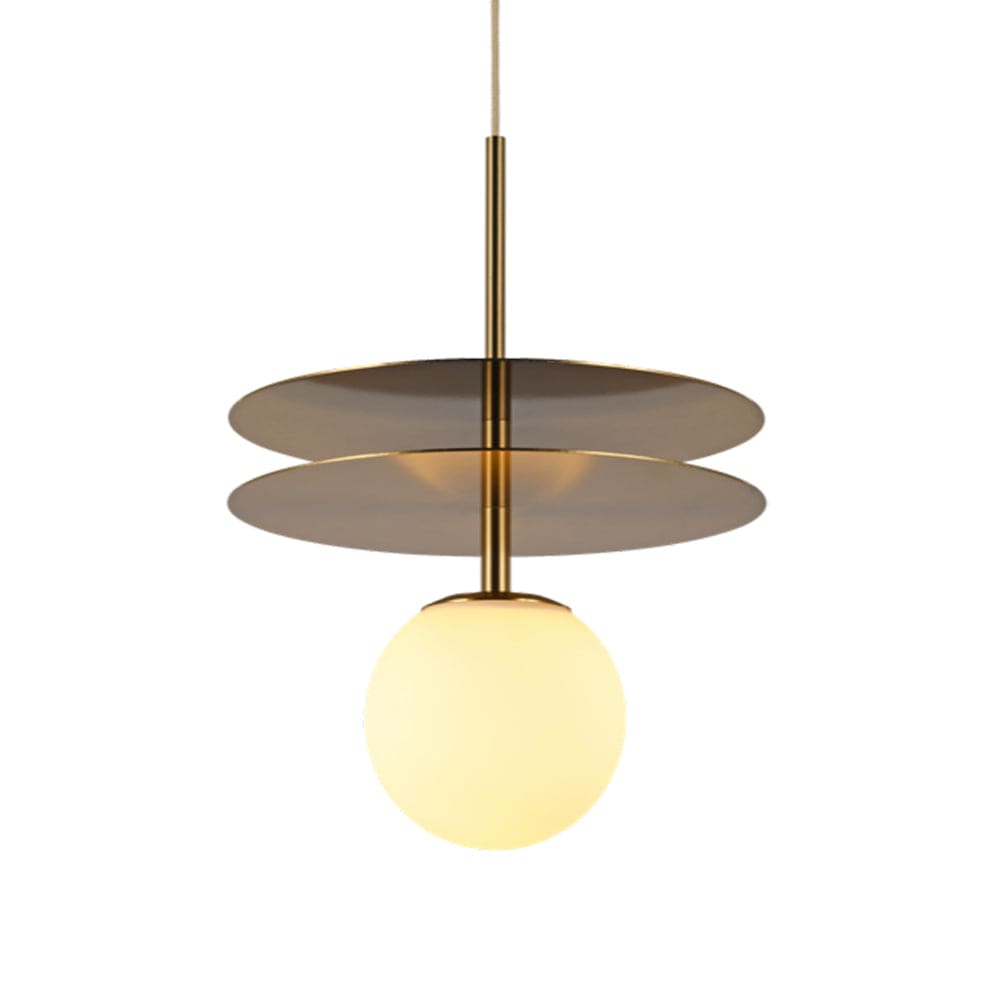 The Lighting Club Pendant Golden Metal Double Disc Pendant Light K-LED-55/2