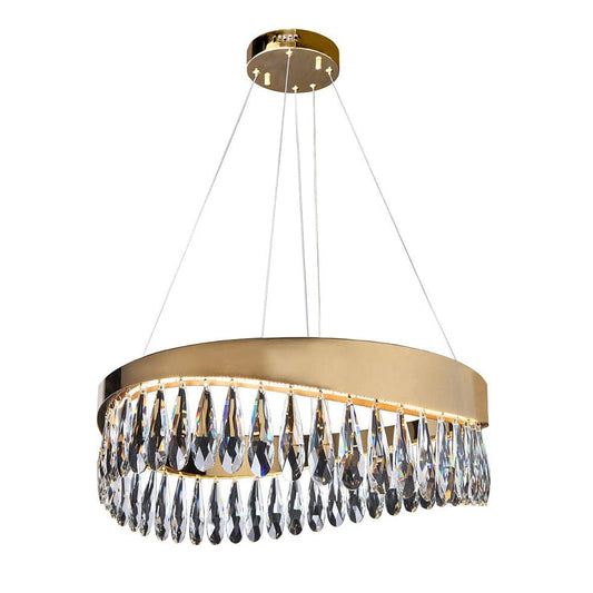 The Lighting Club Chandelier Medium Imperial Round Crystal and Gold LED Chandelier Light K-LED-89095