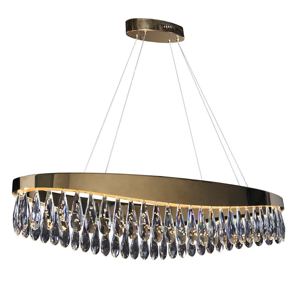 The Lighting Club Chandelier Large Imperial Round Crystal and Gold LED Chandelier Light K-LED-89099