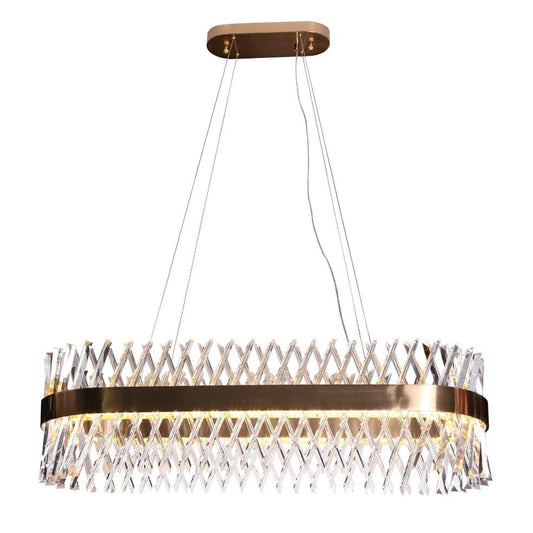 The Lighting Club Chandeliers Oval LED Crystal and Metal Chandelier Light Gold K-LED-9967/2