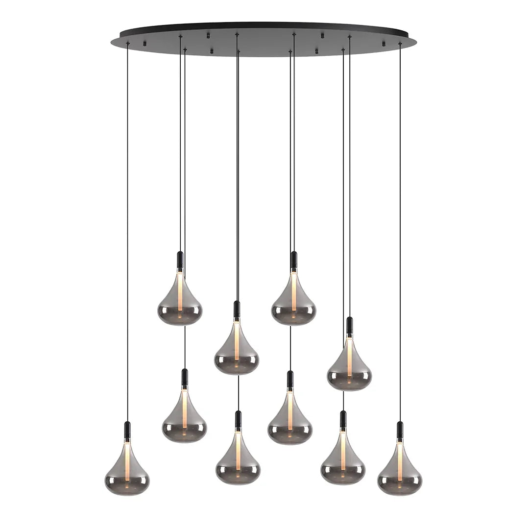 The Lighting Club pendant light Grape Drop 10 Light Smoke Glass LED Pendant Cluster K-LED-CC4-10/SM
