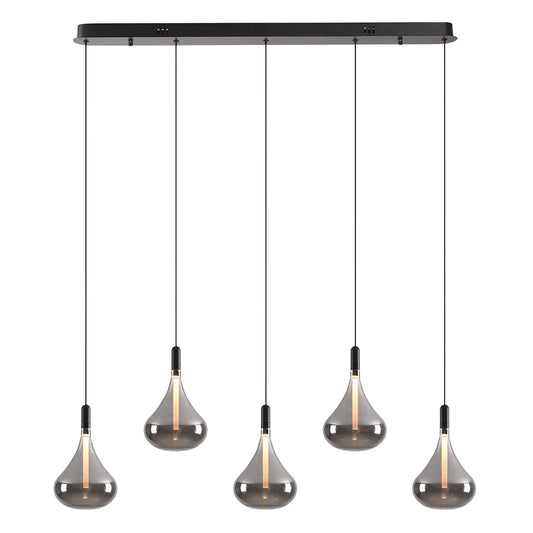 The Lighting Club pendant light Grape Drop 5 Light Smoke Glass Linear LED Pendant Light K-LED-CC4-5/SM