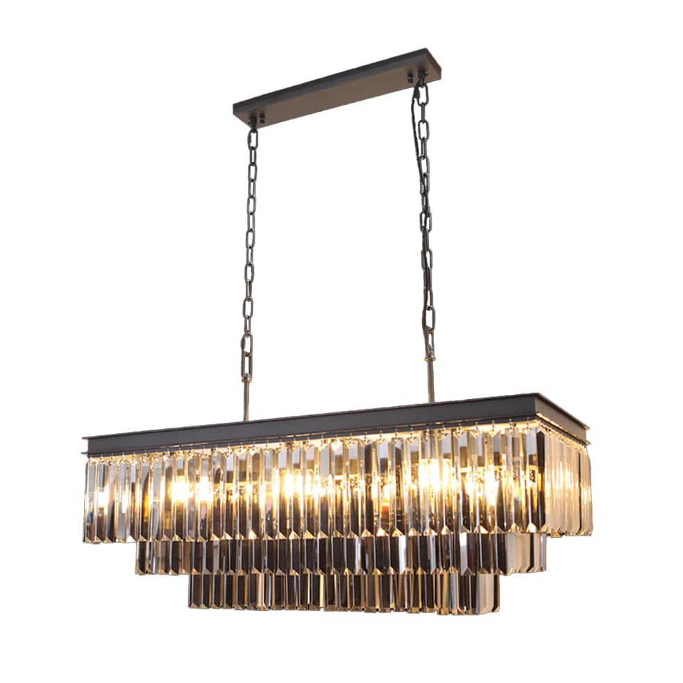 The Lighting Club Chandeliers Crystal Rectangular Chandelier Light Black KLCH-5515/BL