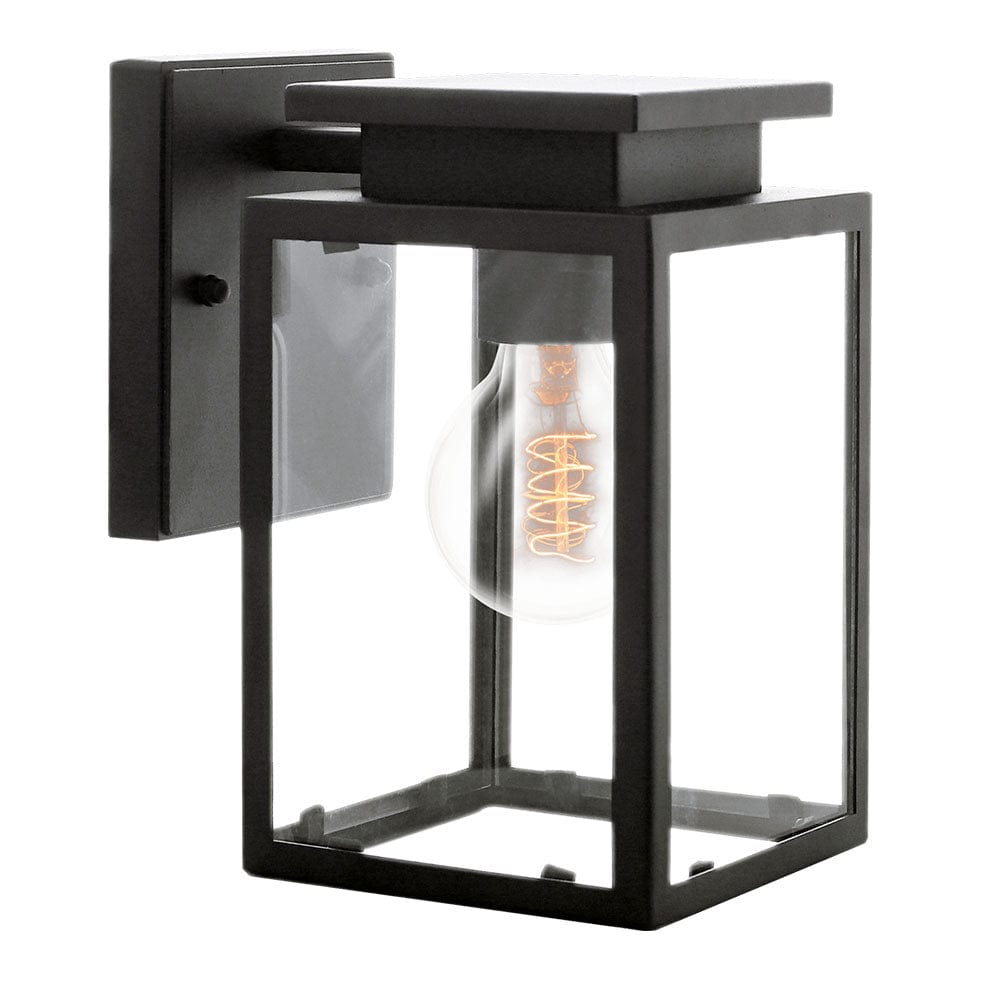 The Lighting Club Lighting Boxette Outdoor Metal and Glass Wall Light Black KLG-1130