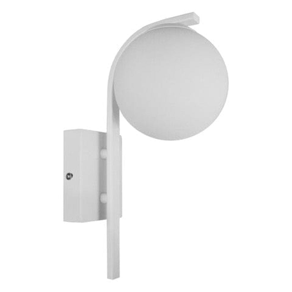 The Lighting Club Wall light White Curved Wall Light Glass Ball | Gold | Black | White KLW-735/WH