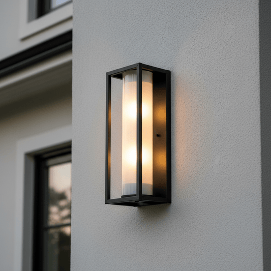 The Lighting Club up facing lantern Luno Box Outdoor Wall Lantern L255 BLACK 6007226045420